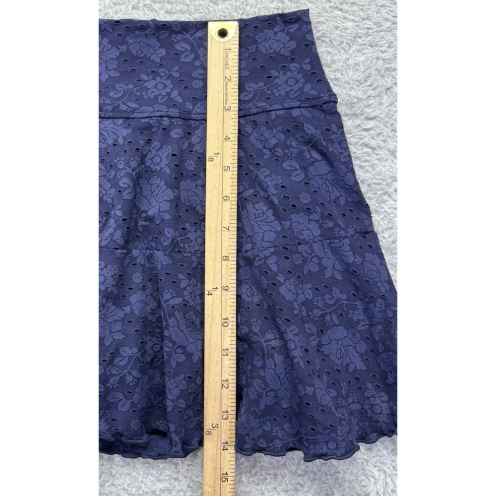 Aerie Womens Real Me Lace Flowy Skort Skirt Crop Top Royal Blue Medium Coquette - Picture 12 of 15